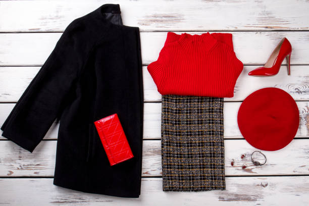 istock Fancy winter women's wardrobe with wallet. 997677634