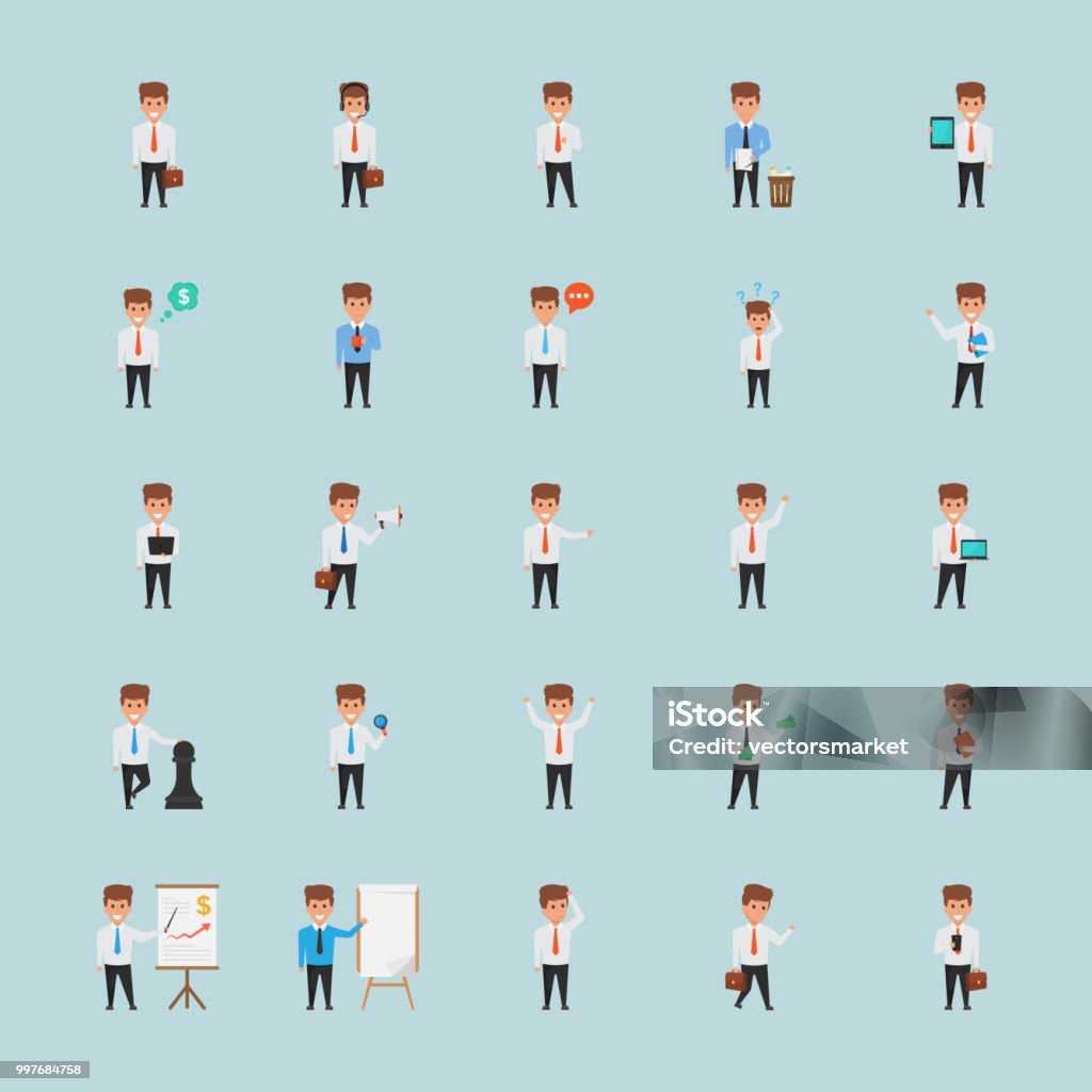 Vector Office Character Creatively Designed Office Character Illustrations Stock Illustration ...
