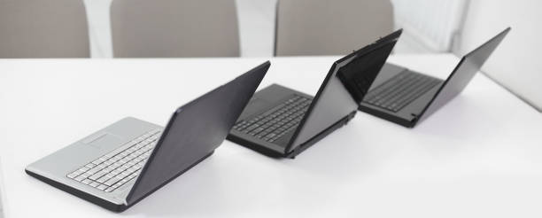 istock open the laptop on the desktop in a modern office 997686136