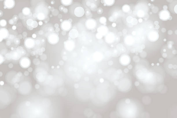 Bright Light grey high key bokeh dot background Christmas, Winter, Holiday - Event, Circle, Christmas Lights, Light grey, blur background stock illustrations