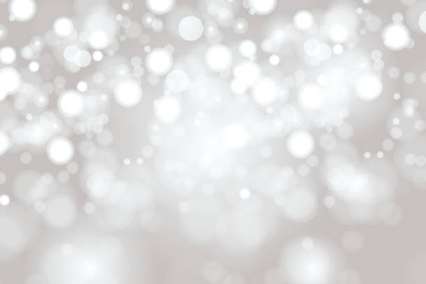 Bright Light grey high key bokeh dot background Christmas, Winter, Holiday - Event, Circle, Christmas Lights, Light grey, bokeg stock illustrations