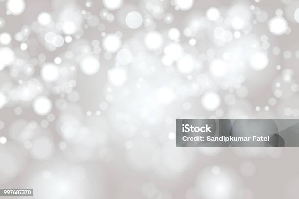 Bright Light Grey High Key Bokeh Dot Background Stock Illustration - Download Image Now - Defocused, Backgrounds, Christmas