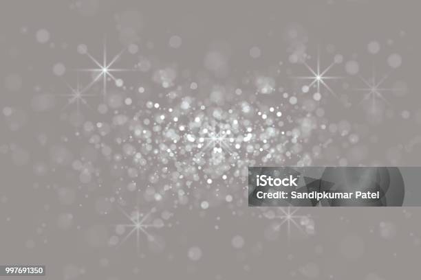 Bokeh Light Grey Background Stock Illustration - Download Image Now - Glittering, Glitter, Lighting Equipment