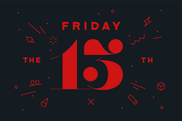 Friday the 13th Friday the 13th. Banner and poster with text Friday the 13th. Hand drawn design in red and black color. Horror typography for party holiday 13th, Friday. Banner, poster, flyer. Vector Illustration friday the 13th stock illustrations