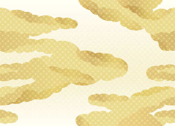 無縫雲模式在日本傳統風格, 向量插畫。 - 日本文化 圖片 幅插畫檔、美工圖案、卡通及圖標