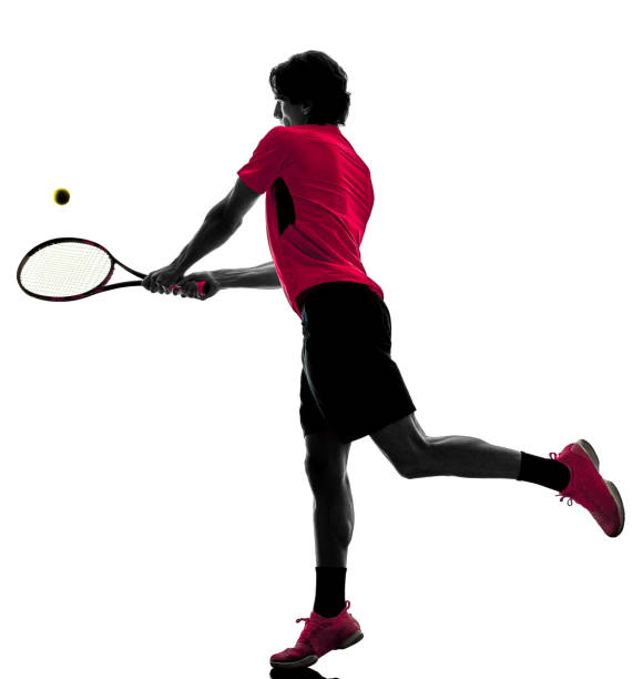 istock tennis player man silhouette isolated white background 997758484