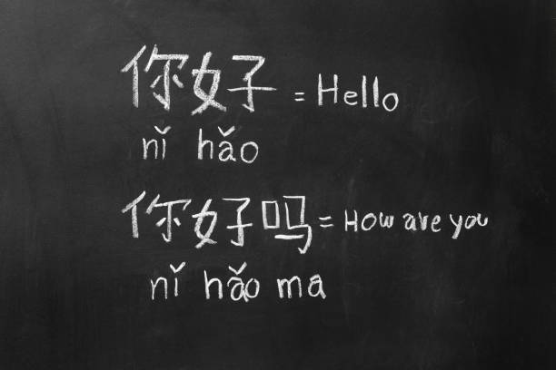 aprender el alfabeto chino "pinyin" en sala de clase. - escritura china fotografías e imágenes de stock