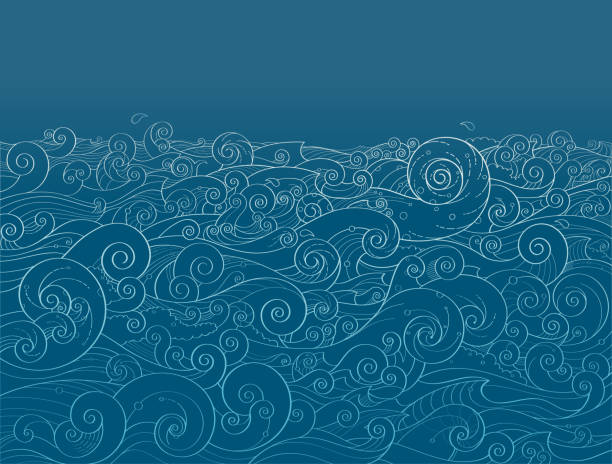 ilustrações de stock, clip art, desenhos animados e ícones de ocean background - water wave sea backgrounds