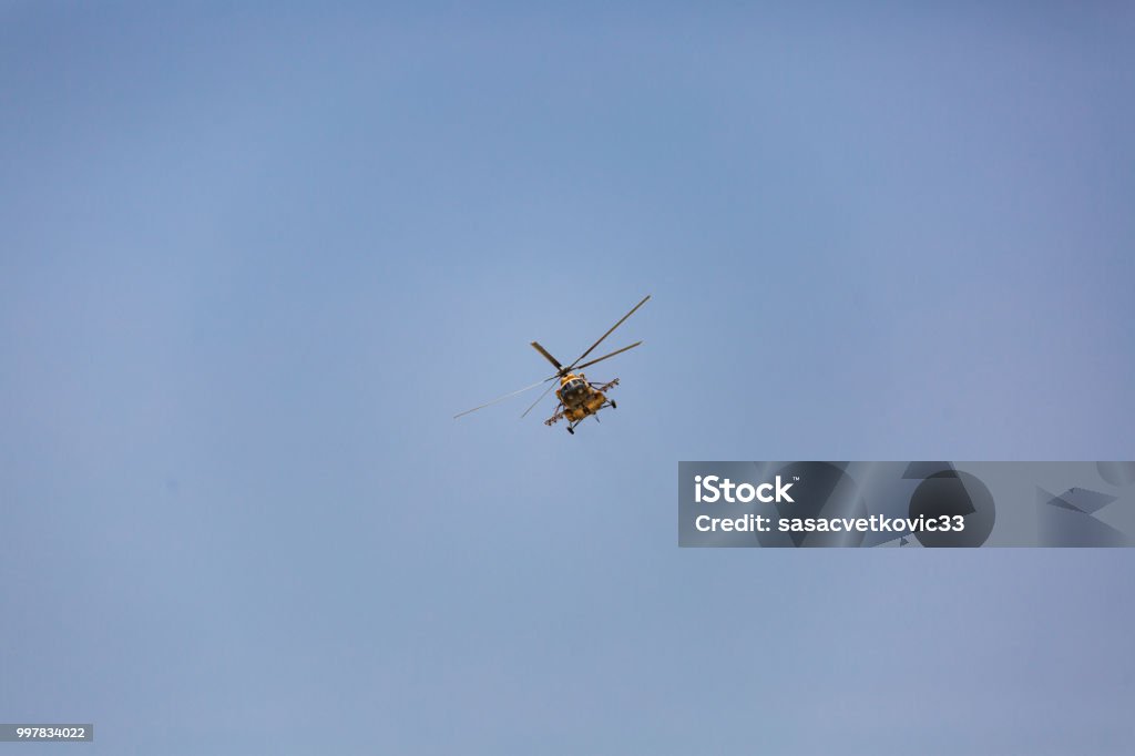 Military gunships flying Military Helicopter, Helicopter, Air Vehicle, Airplane, Attack Helicopter Helicopter Stock Photo