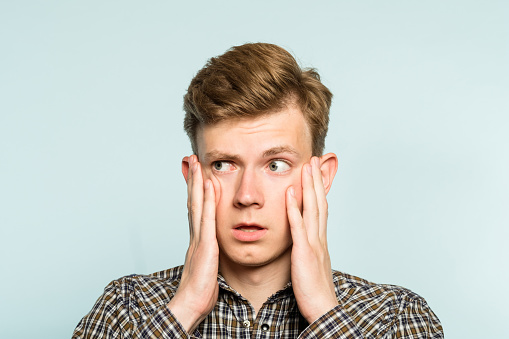 Confuzzled Human Puzzled Confused Bewildered Man Facial Expression Stock Photo ...