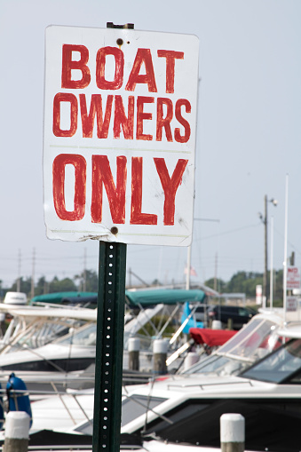 Private boating marina keeping non members out. Image shot with Canon 5D Mark 4, 24-105mm f/4L IS USM lens.