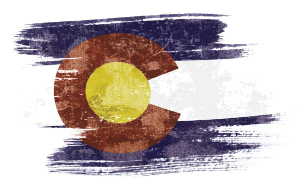 Art brush watercolor painting of Colorado flag blown in the wind isolated on white background eps 10 bector illustration. Art brush watercolor painting of Colorado flag blown in the wind isolated on white background eps 10 bector illustration. colorado flag art pictures stock illustrations