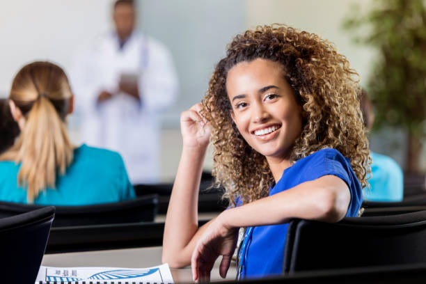 istock Attractive female student in medical school 997931334