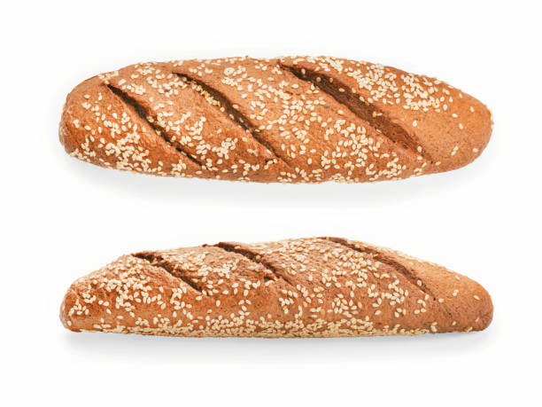istock Two view of white bread with sesame isolated with clipping path 997946492