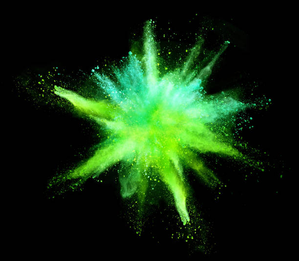 istock Explosion of coloured powder on black background 997968498