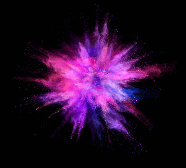 istock Explosion of coloured powder on black background 997968794