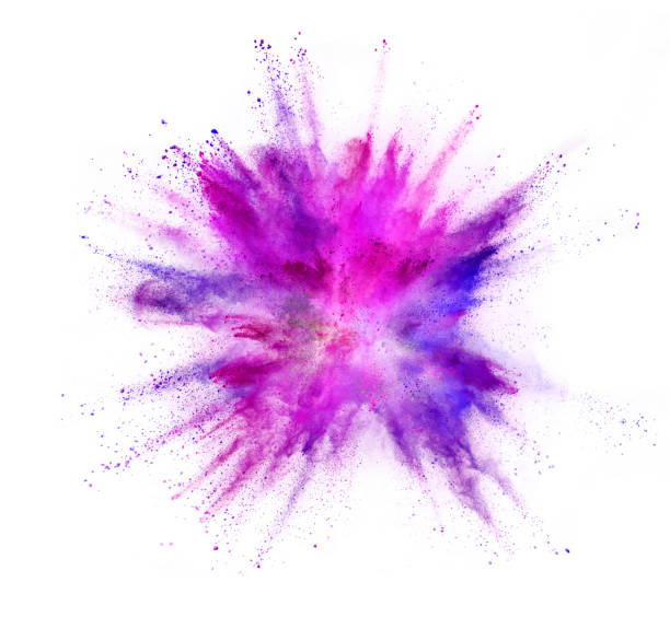 istock Explosion of coloured powder on white background 997968930