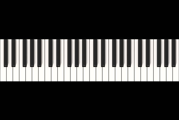3D rendering of full sized piano keyboard, musical instrument.Seamless on sides.