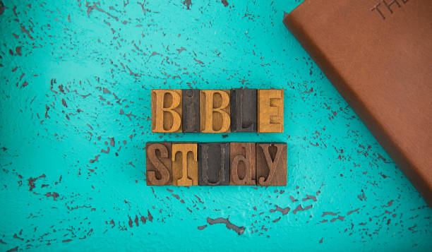 istock Bible Study Spelled in Wooden Type Set Block Letters 997991772