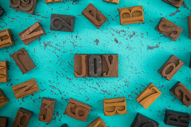 istock Joy Spelled in Wooden Type Set Block Letters 997991918