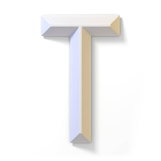 istock White dimensional font LETTER T 3D 998015118
