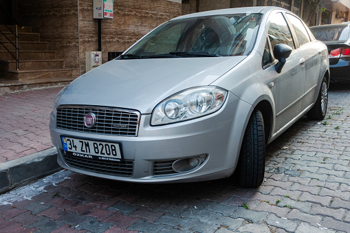 Istanbul,Turkey July 11,2018:Fiat Linea car parking in the street