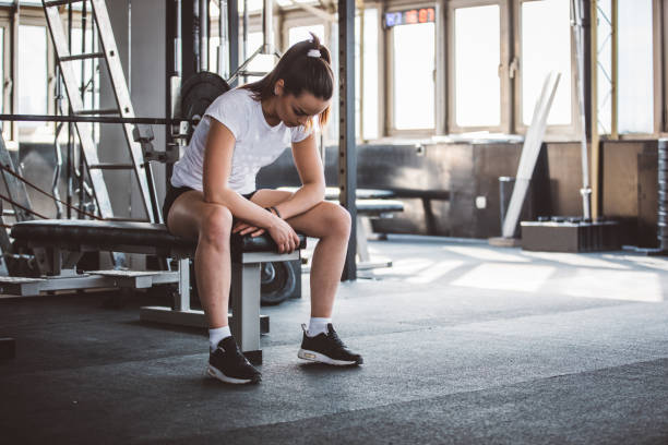 istock Woman resting at the gym 998038692