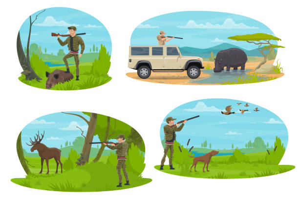 3,162 Safari Hunter Illustrations & Clip Art - iStock | Safari man, Safari  hat, Safari guide