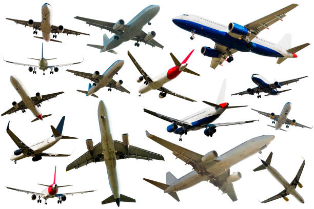 istock Collection of aircrafts isolated 998064320