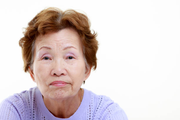 istock Asian senior women White background 998098420