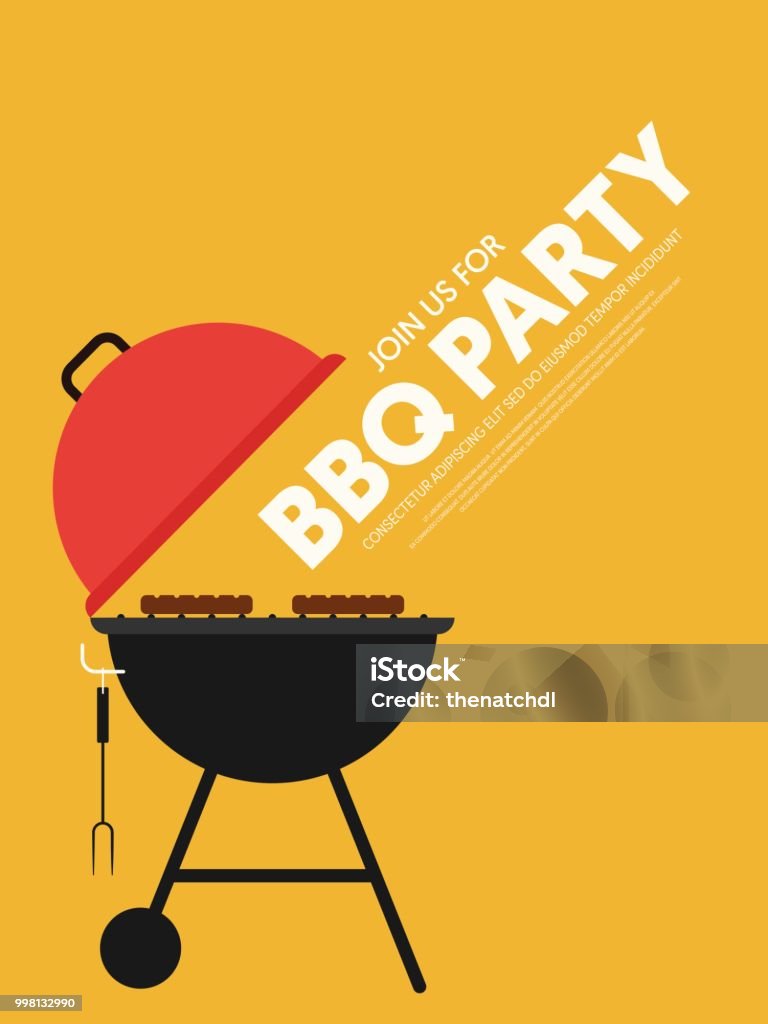 BBQ invitation modern retro vintage style poster template background BBQ invitation modern retro vintage style. Design element template can used background, poster, backdrop, publication, vector illustration Barbecue Grill stock vector
