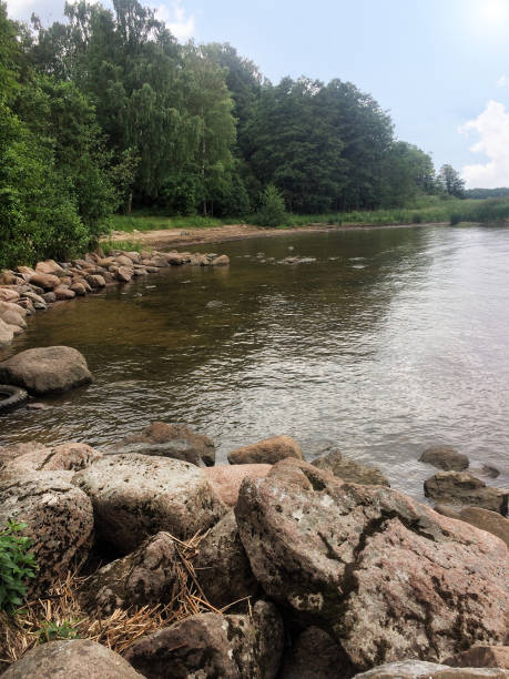 istock Rocky shore of a forest lake 998174324