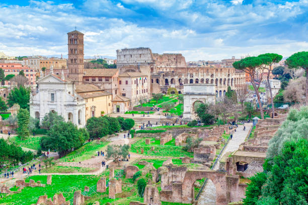 istock Roman Forum ruins in Rome city 998213788