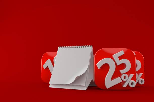 istock Percentage symbol with blank calendar 998242140
