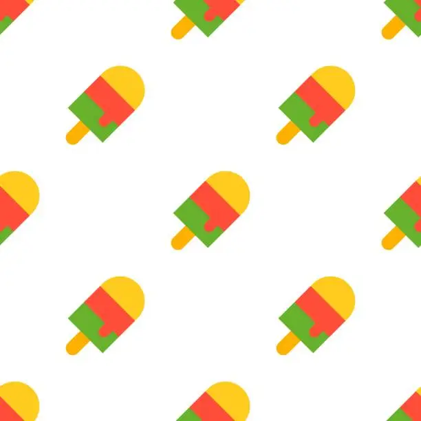Vector illustration of Ice pop seamless pattern for use as wrapping paper gift or wallpaper and printing, summer theme