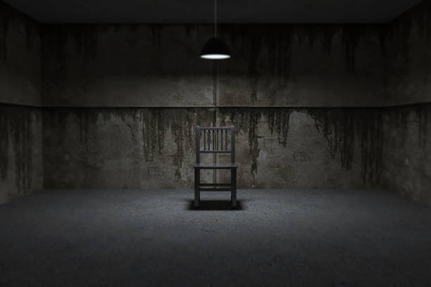 Interrogation Room Interrogation Room ( 3d render ) restraining device stock pictures, royalty-free photos & images