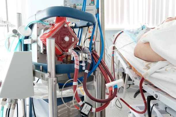 working ecmo machine in intensive care department working ecmo machine in intensive care department critical care photos stock pictures, royalty-free photos & images