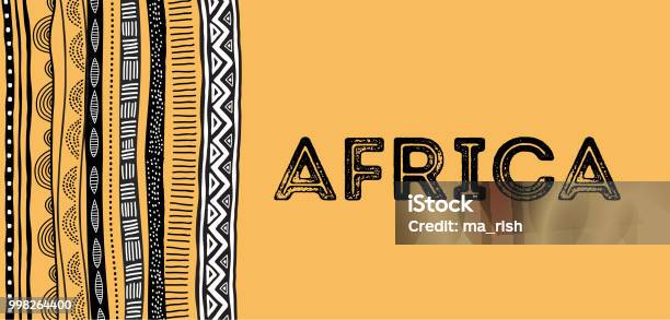 African Background Flyer With Tribal Traditional Grunge Pattern Stock Illustration - Download Image Now