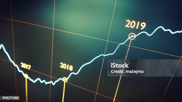 Yearly Graph Report 2019 Green Stock Photo - Download Image Now - Growth, Finance, Making Money