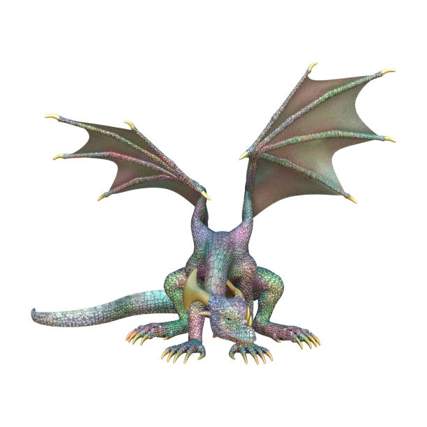istock 3D illustration fairy tale dragon on white 998280098