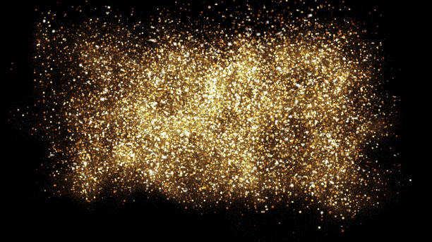 istock Gold glitter powder splash background. Festive golden scattered dust particles 998285582