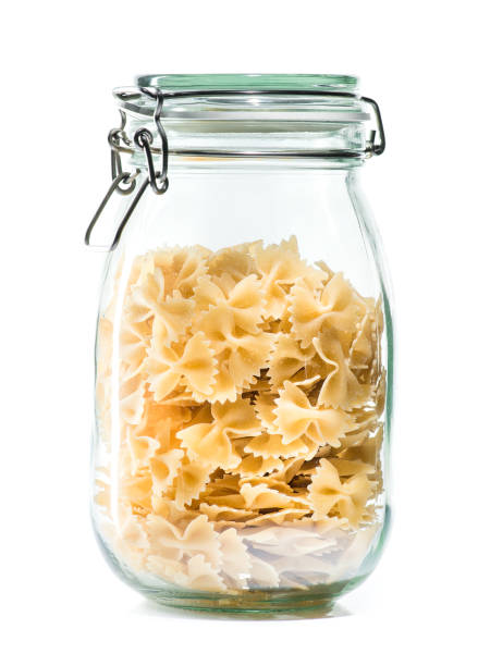 istock Closed bank with pasta isolated on white 998302212