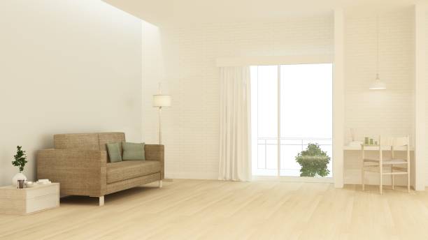 istock interior relax space furniture and background decoration minimal in hotel - wall empty space 3d rendering 998313778