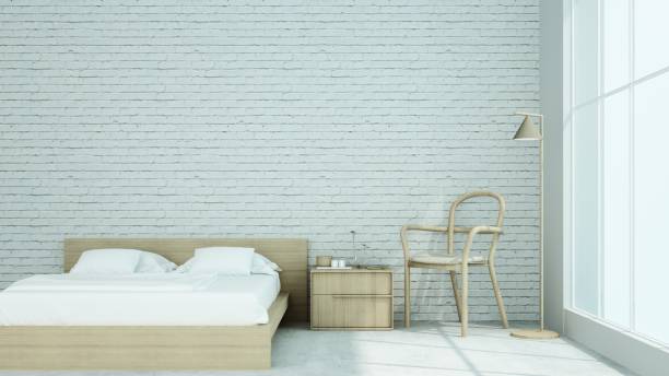 istock The Interior Loft style Bedroom space in condominium - 3D Rendering 998318170