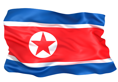 3D illustration of north korea flag