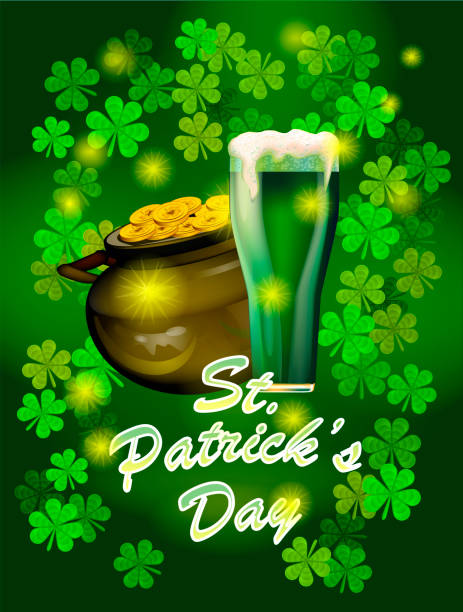 istock St. Patrick`s Day greeting. Vector illustration. Happy St Patricks Day.Blurred Green Background 998407684