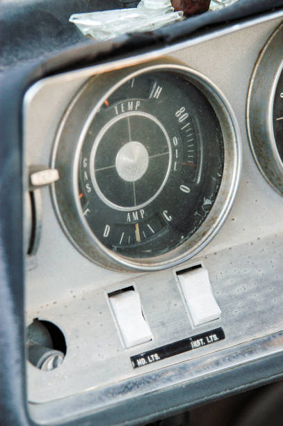 istock Vintage car standing on wreckage junk yard, Oklahoma 998429954