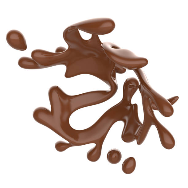 istock Abstract splash of liquid chocolate isolated on white background. 3d rendering. 998439690