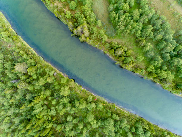 istock Remote located river in the great wilderness seen from above 998440318