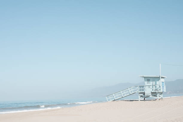 Life guard tower stock photo